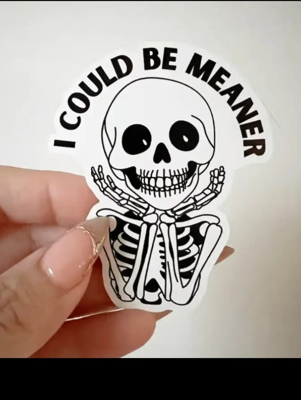 2$ Add On ⭐ I Could Be Meaner Skull Sticker